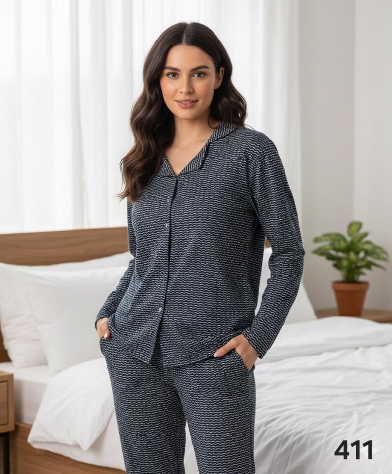 Pijahome 411 Penye Boydan Düğmeli