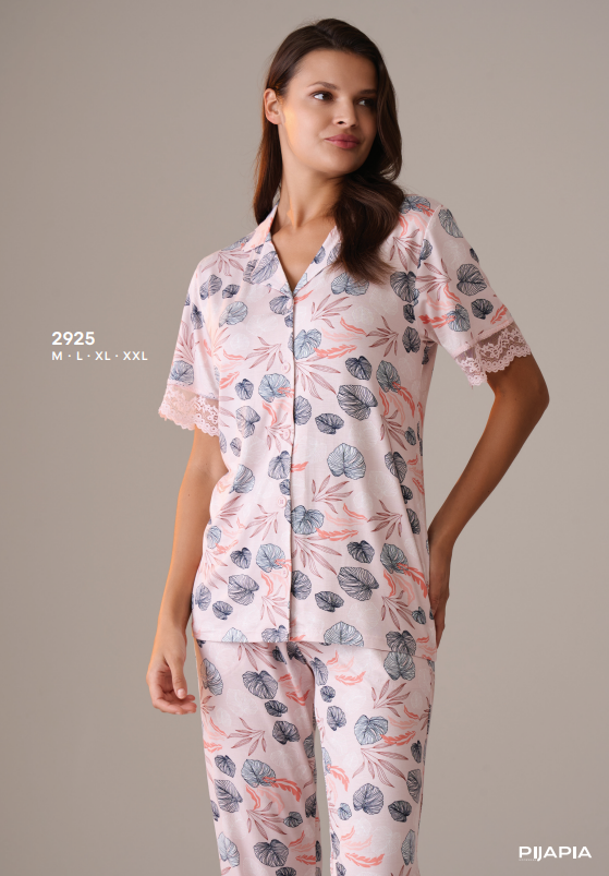 Pijapia 2925 Boydan Düğmeli Pijama Takım