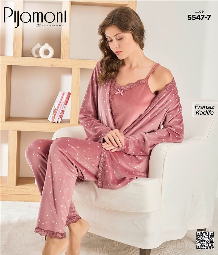 Pijamoni 5547-7 Fransız Kadife