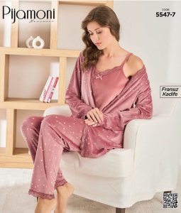 Pijamoni 5547-7 Fransız Kadife