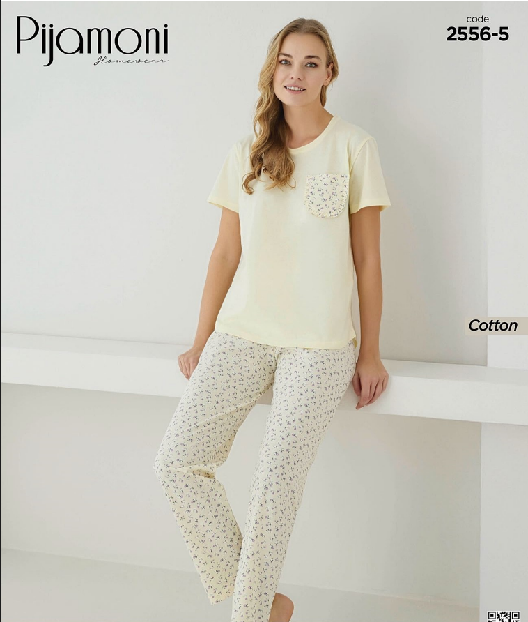 Pijamoni 2556-5 Pamuk Pijama Tk.