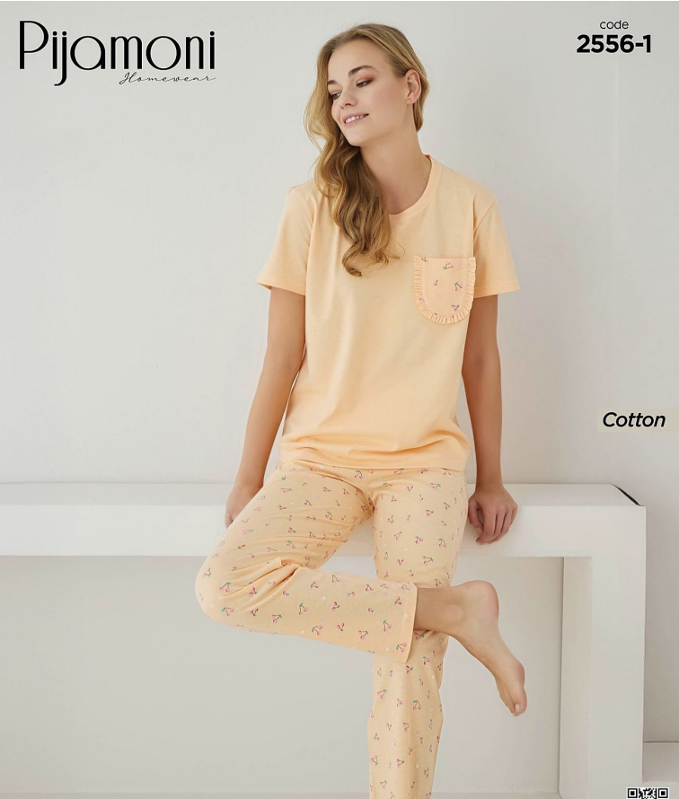 Pijamoni 2556-1 Pamuk Pijama Tk.