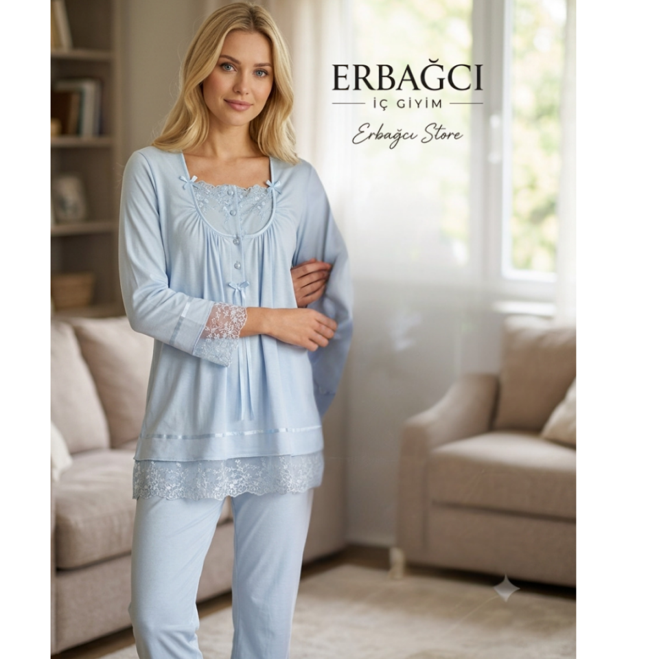Bone 6332 Mavi Lohusa Pijama Takım