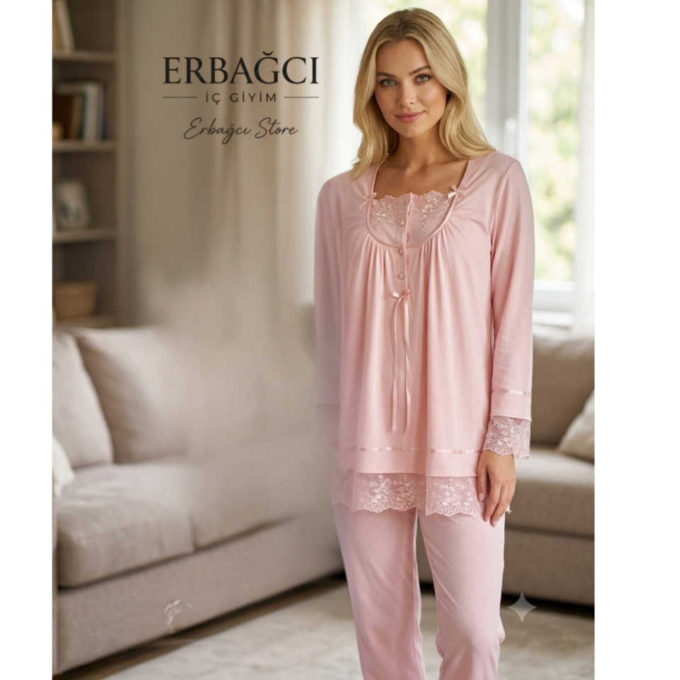 Bone 6332 Pudra Lohusa Pijama Takım
