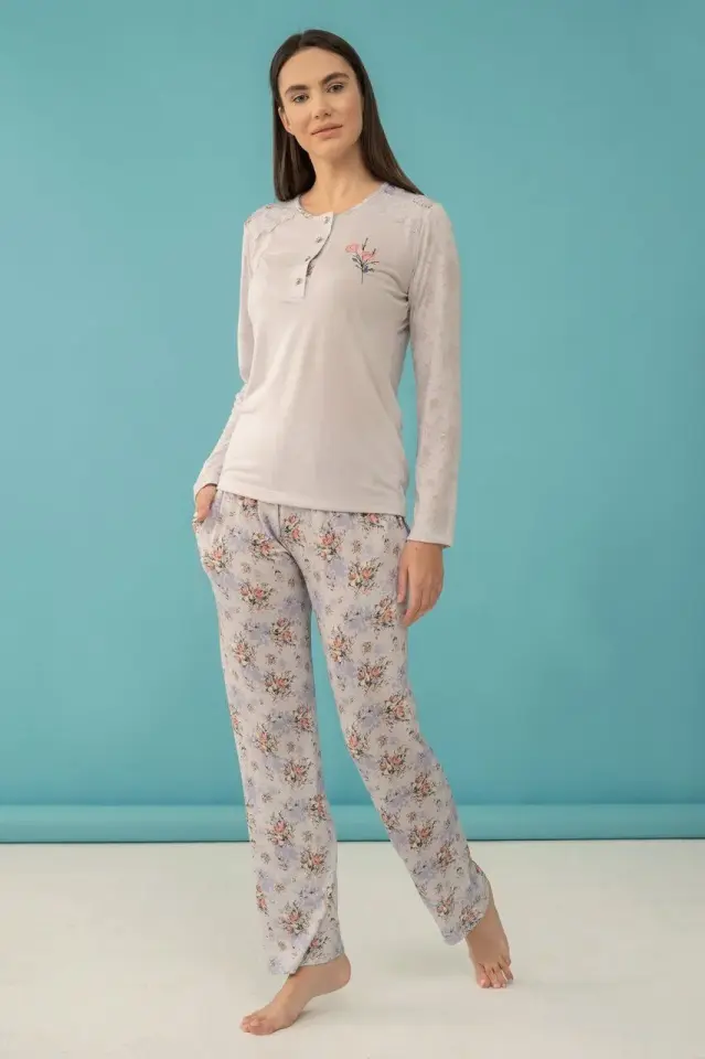 Feyza 4067 Lila Mevsimlik Kadın Pijama Takım