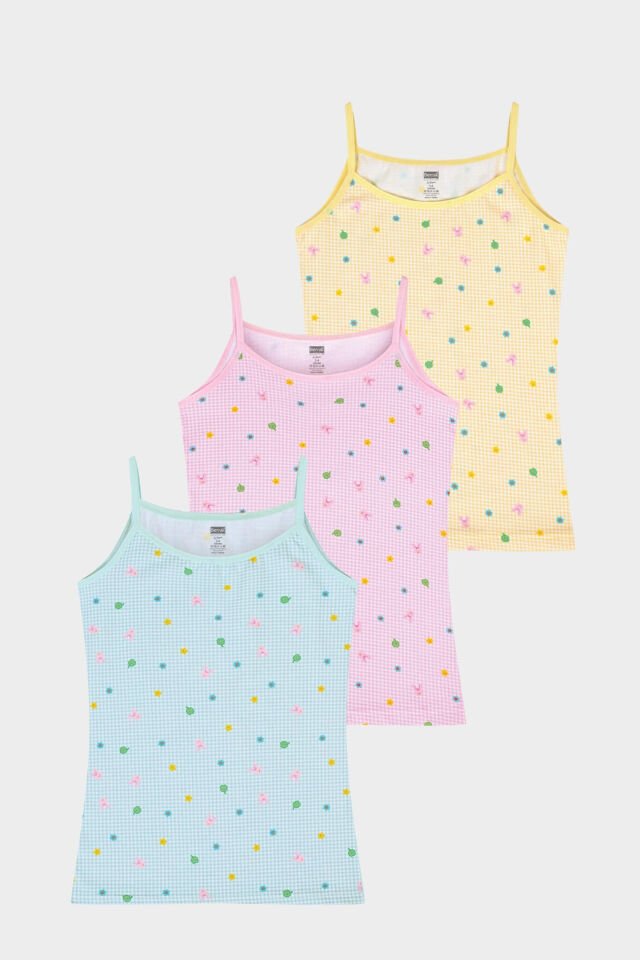 Berrak 5654 3'lü Kız Çocuk İp Askı Atlet