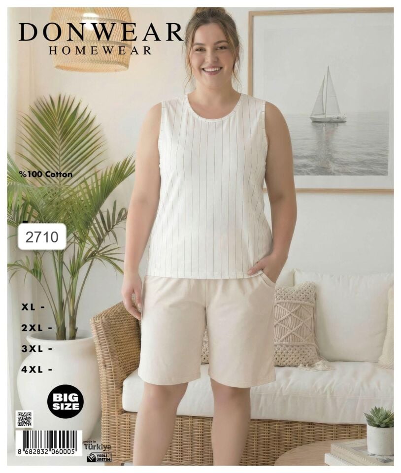 Donwear 2710 Büyük Beden Şortlu Takım