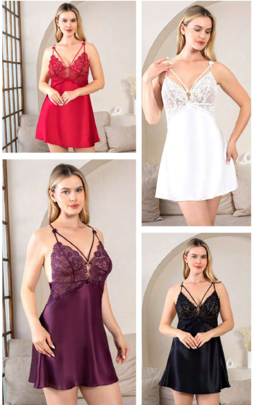 Nurteks 5420 Saten Gecelik