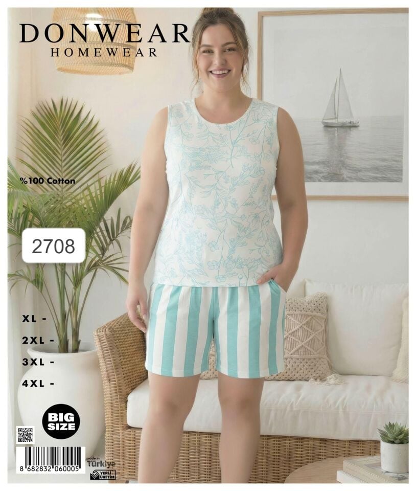 Donwear 2708 Büyük Beden Şortlu Takım