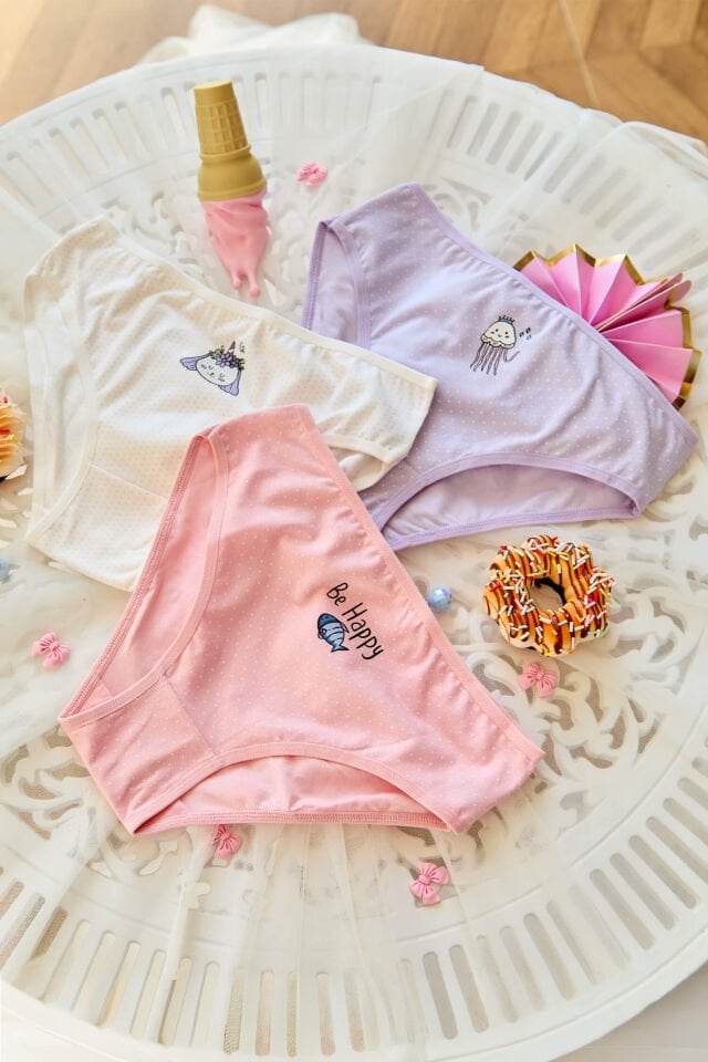 Berrak 6865 3'lü Kız Çocuk Boxer