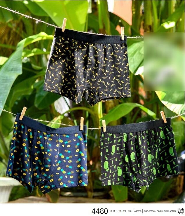 Berrak 4480 Likralı Kumaş Desenli Boxer