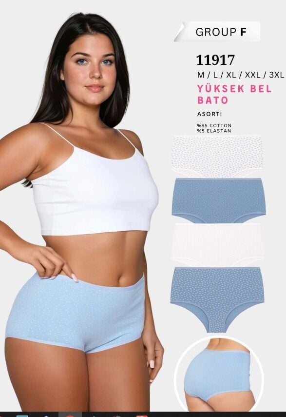 Berrak 11917 Yüksek Bel Büyük Beden Külot