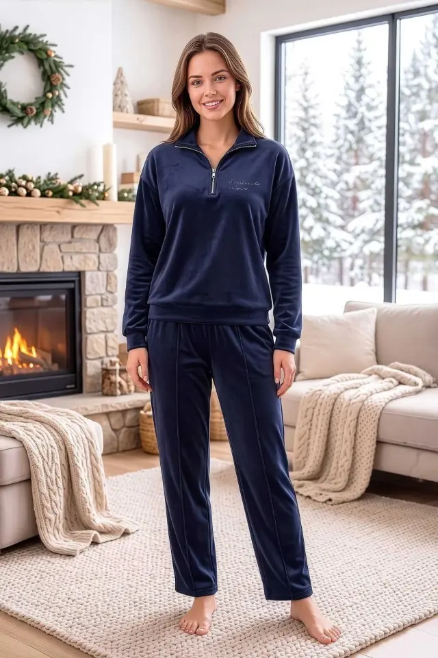 Pijapia 4081 Kadife Pijama Takım