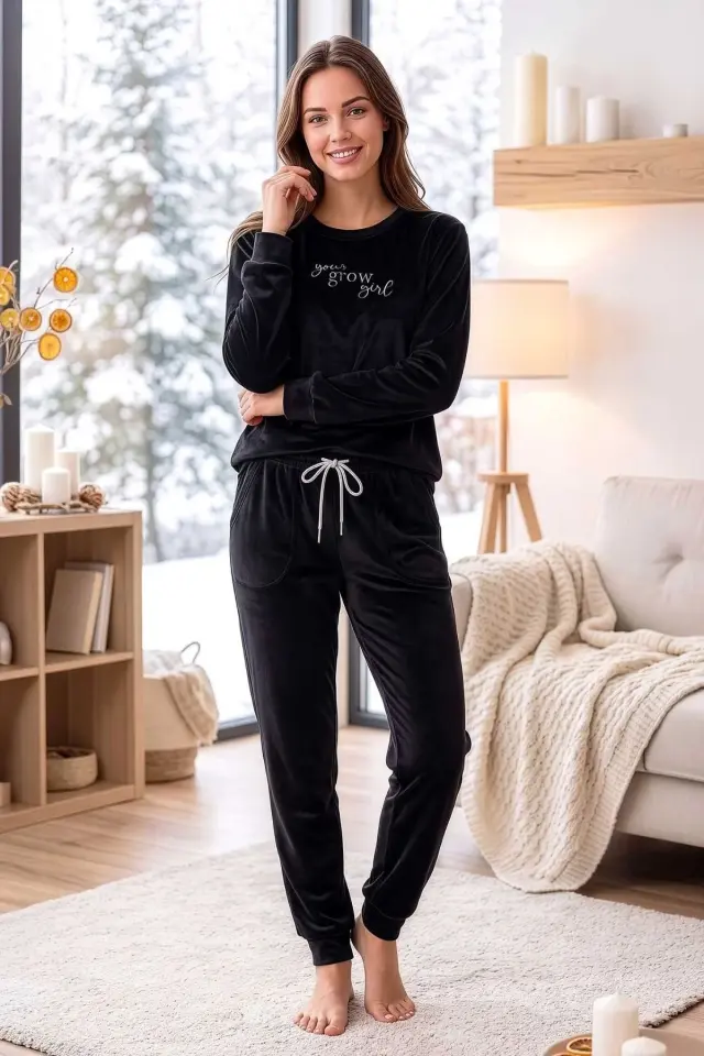 Pijapia 4090 Kadife Kadın Pijama Takım