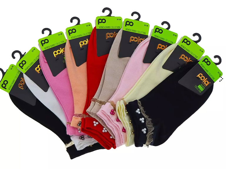 Pola 4376 Kadın Taşlı Bambu Çorap