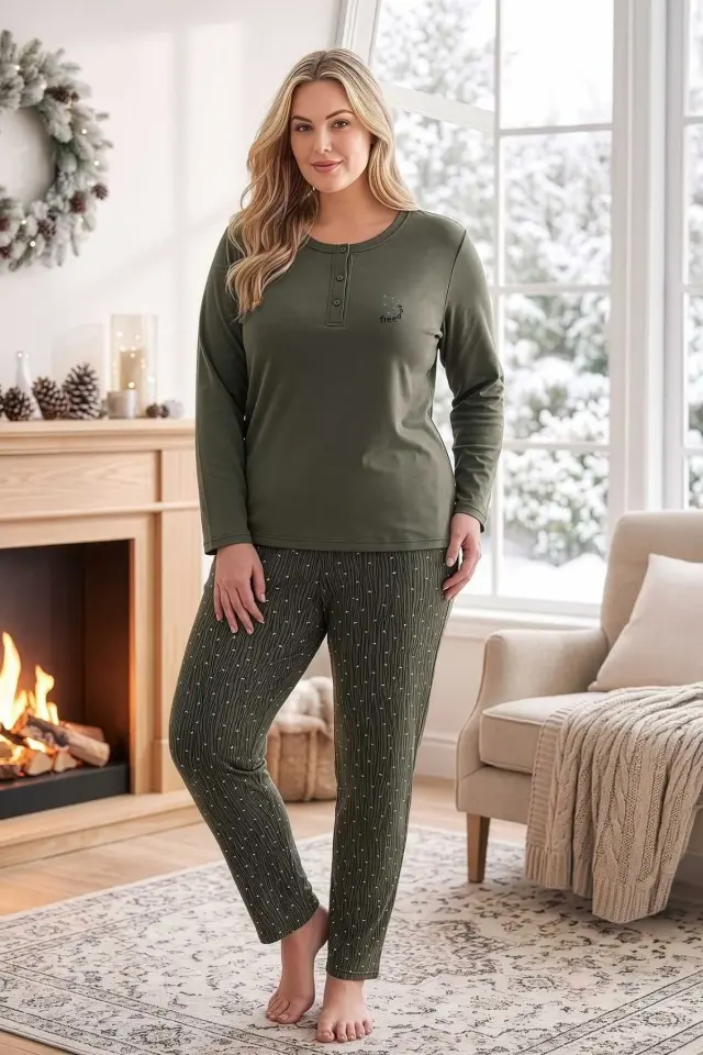 Pijapia 4100 Pamuk Büyük Beden Pijama Takım