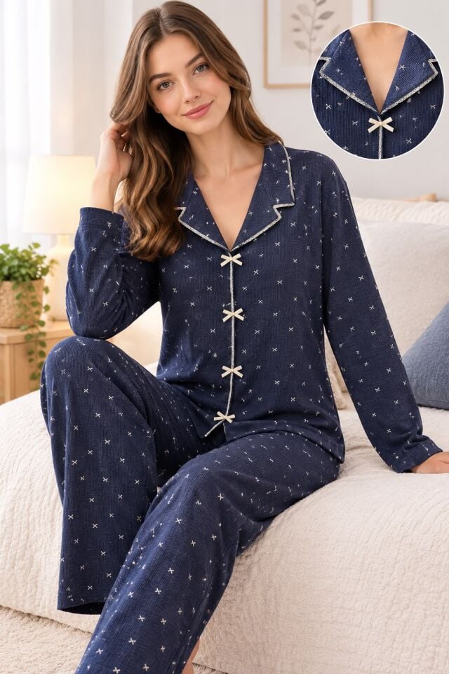 Manolya 2100-4 Uzun Kol Kadın Pijama Takım