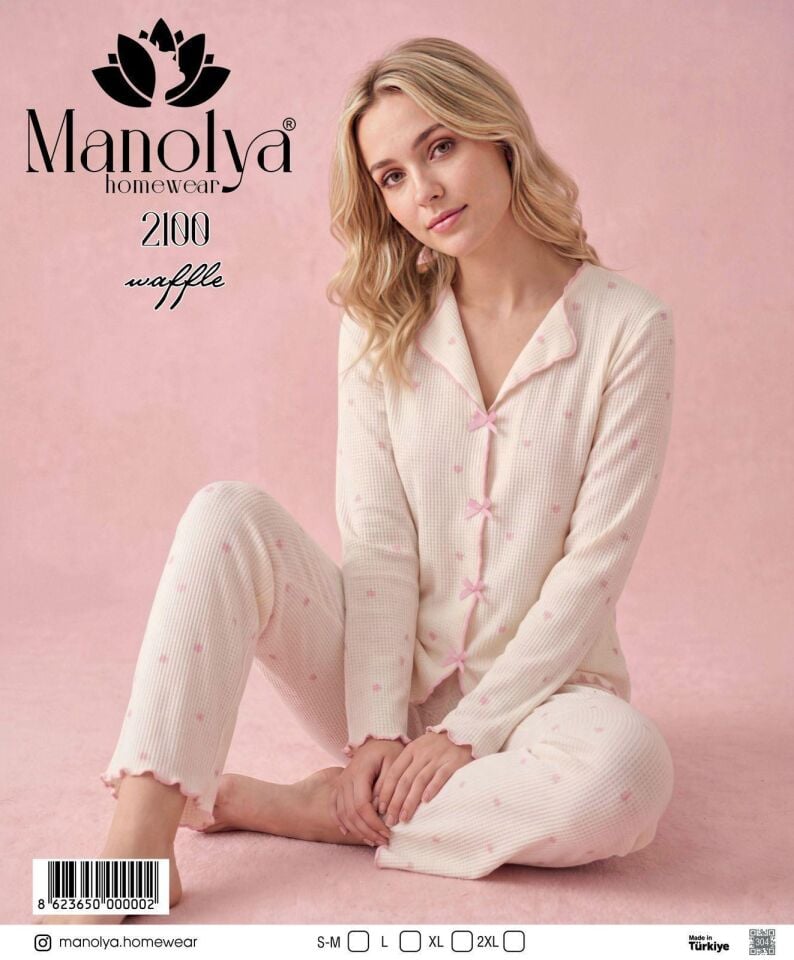 Manolya 2100-8 Uzun Kol Kadın Pijama Takım