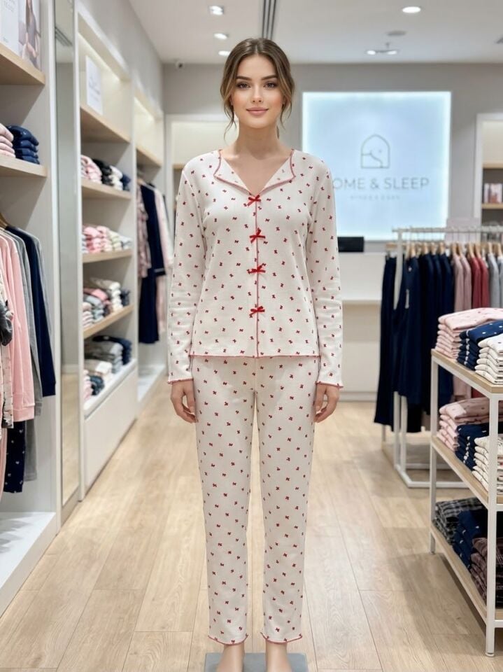 Manolya 2100-2 Uzun Kol Kadın Pijama Takım