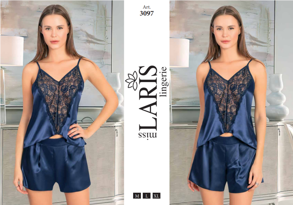 Miss Laris 3037 Saten Şort Takım