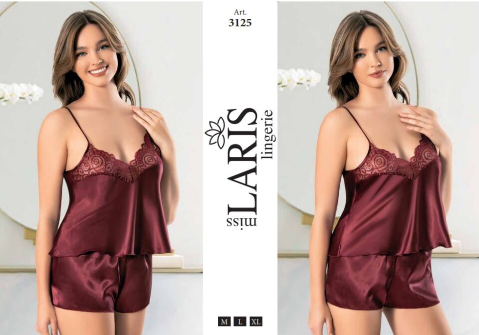 Miss Laris 3125 Saten Şort Takım
