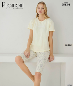 Pijamoni 2553-5 Pamuk Kapri Takım