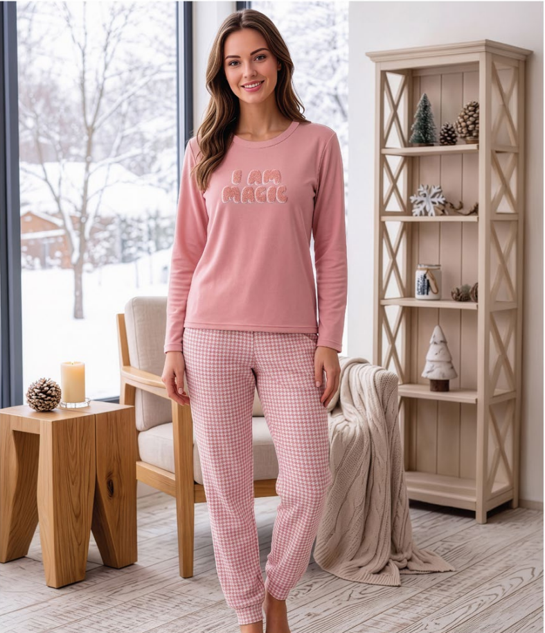 Pijapia 4023 Termal Kumaş Kadın Pijama Takım