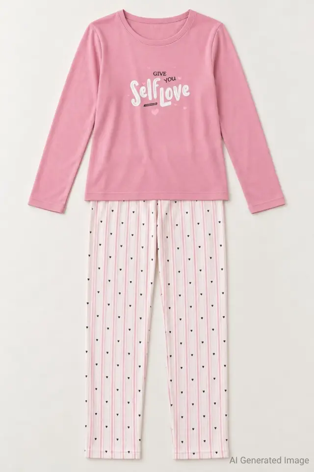 Pijapia 4022 Termal Kumaş Kadın Pijama Takım