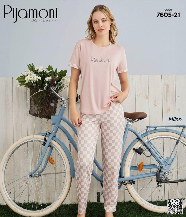 Pijamoni 7605-21 Milan Kısa Kol