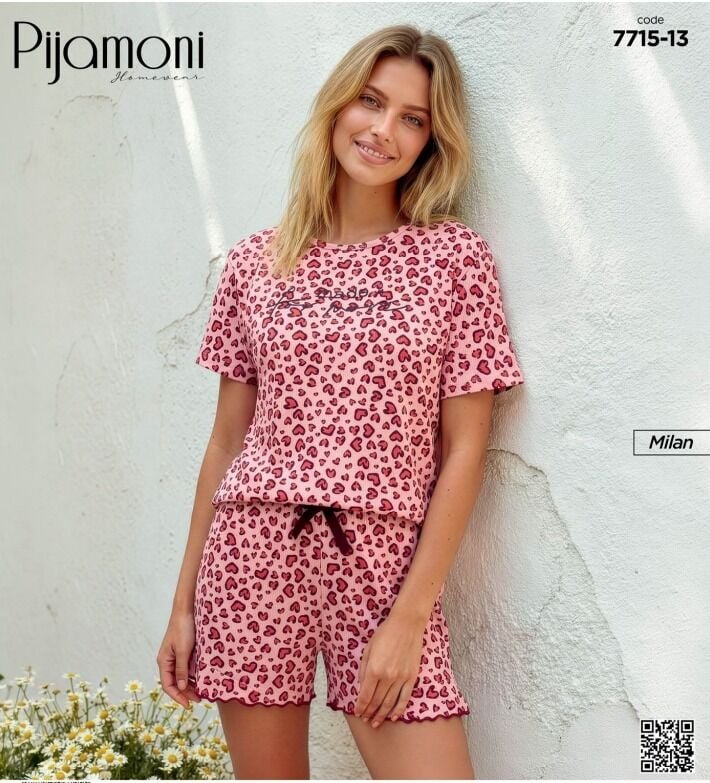 Pijamoni 7715-13 Şortlu Takım