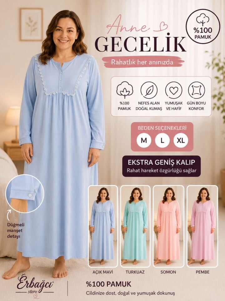 İnci Ceyda Penye Gecelik