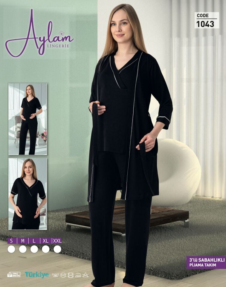 Aylam 1043 Sabahlıklı Lohusa Pijama Takım