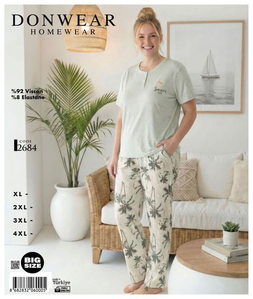 Donwear 2684 Viskon Kumaş Büyük Beden