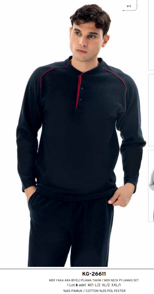 Kly 26611 Selanik Kumaş Erkek Pijama Takım